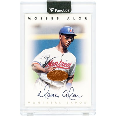 Moises Alou Montreal Expos Autographed 1996 Donruss Leaf Signature Series Bronze #NNO Card