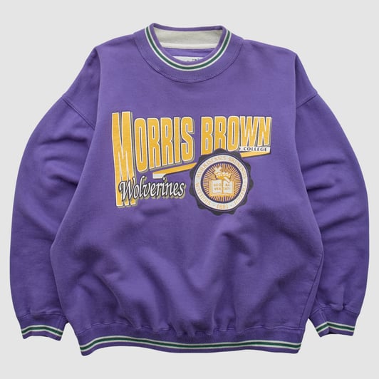 Morris Brown College Wolverines Gear For Sports 90s Pullover Sweatshirt - Purple - S by Fanatics Real Vintage