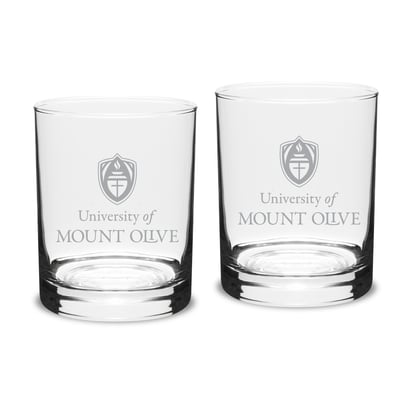Mount Olive Trojans 14oz. Two-Piece Classic Double Old-Fashioned Glass Set