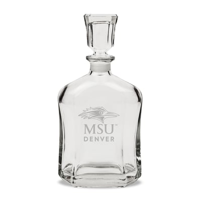 MSU Denver Roadrunners 23.75oz. Crystal Whisky Decanter