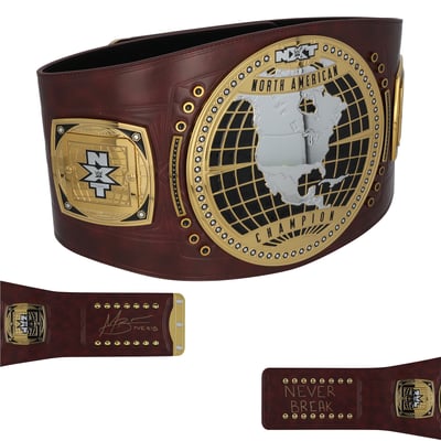 Myles Borne WWE Autographed NXT North American Championship Replica Title Belt with Multiple Inscriptions