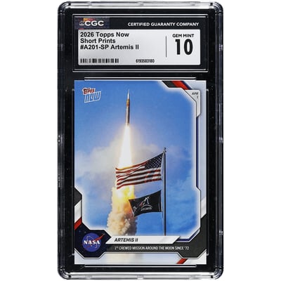  NASA 2026 Topps Now 1st Crewed Mission Around the Moon Since '72 Short Prints #A201-SP CGC Authenticated GEM MINT 10 Card