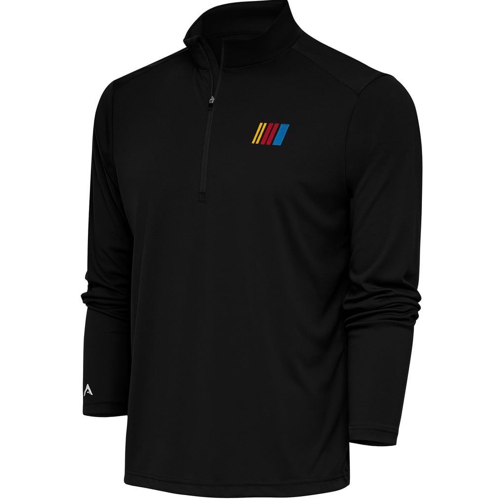  NASCAR Antigua Tribute Quarter-Zip Pullover Top - Black