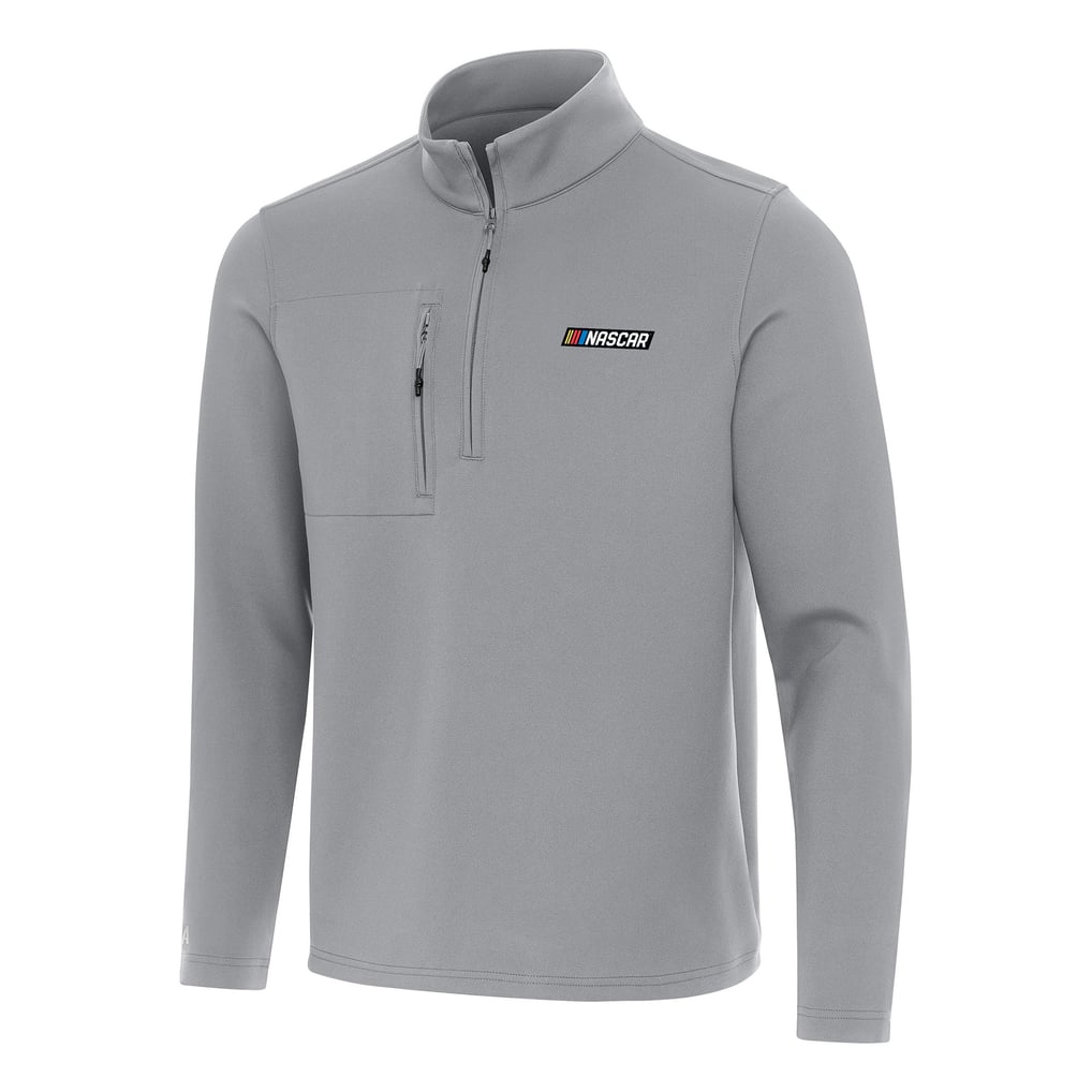 NASCAR Merchandise Antigua Insider Quarter-Zip Pullover Top - Gray