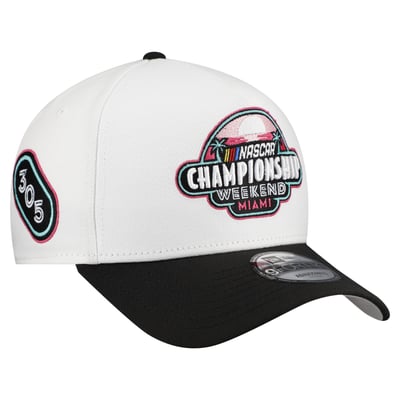 NASCAR New Era Miami Cup Series Championship 9FORTY Adjustable Hat - White/Black