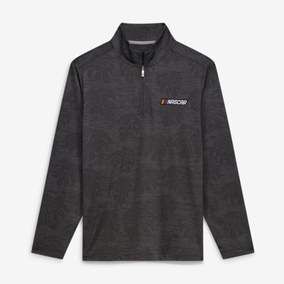  NASCAR Tommy Bahama Monstera Fade IslandZone Half-Zip Pullover - Black