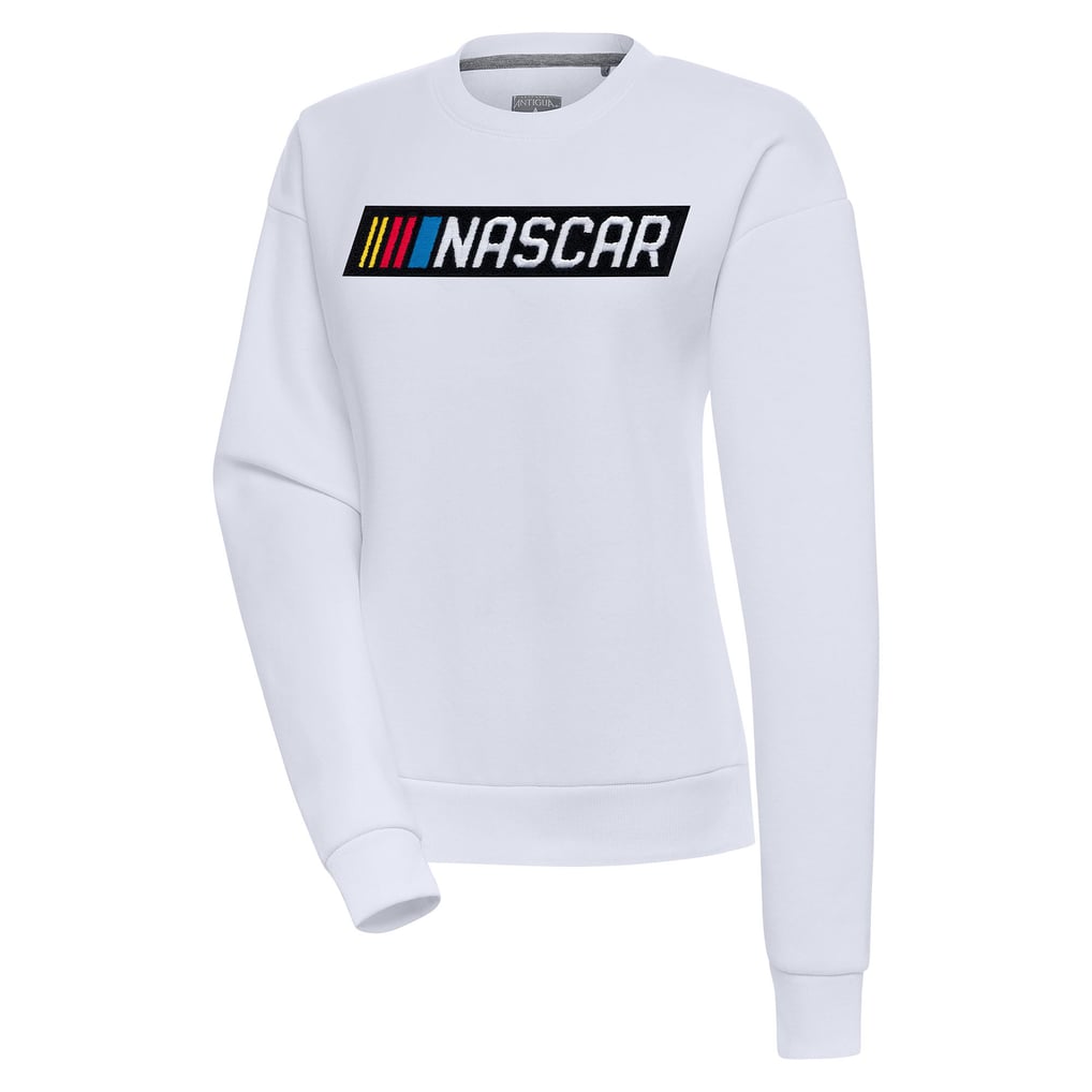  NASCAR Antigua Women's Victory Chenille Pullover Sweatshirt - White