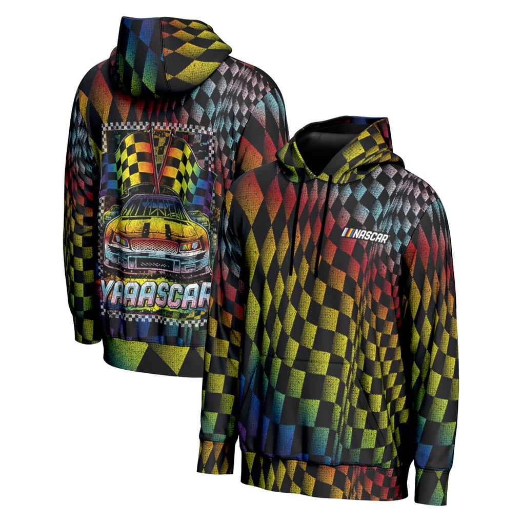 NASCAR ProSphere Youth  All Over Checkered Pride Pullover Hoodie - Black