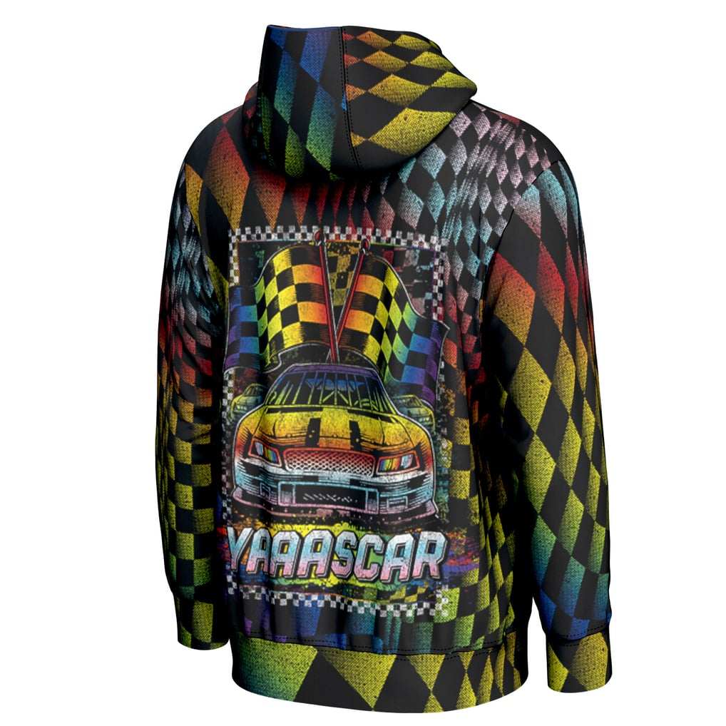NASCAR ProSphere Youth  All Over Checkered Pride Pullover Hoodie - Black