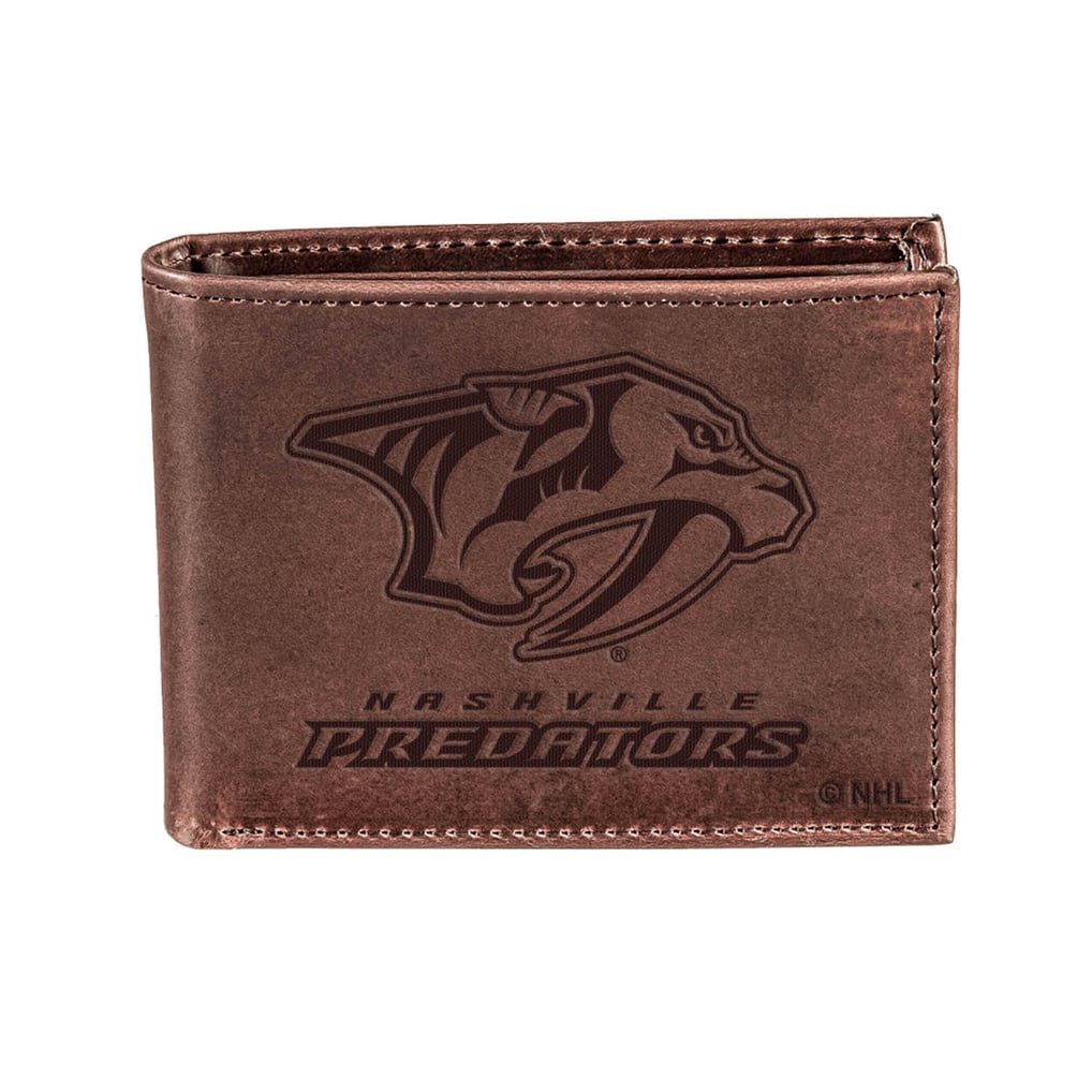  Nashville Predators Bi-Fold Leather Wallet - Brown