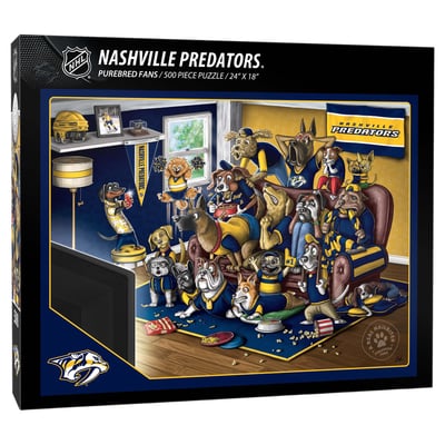 Nashville Predators Fanpoint Purebred Fans 18" x 24" A Real Nailbiter 500-Piece Puzzle
