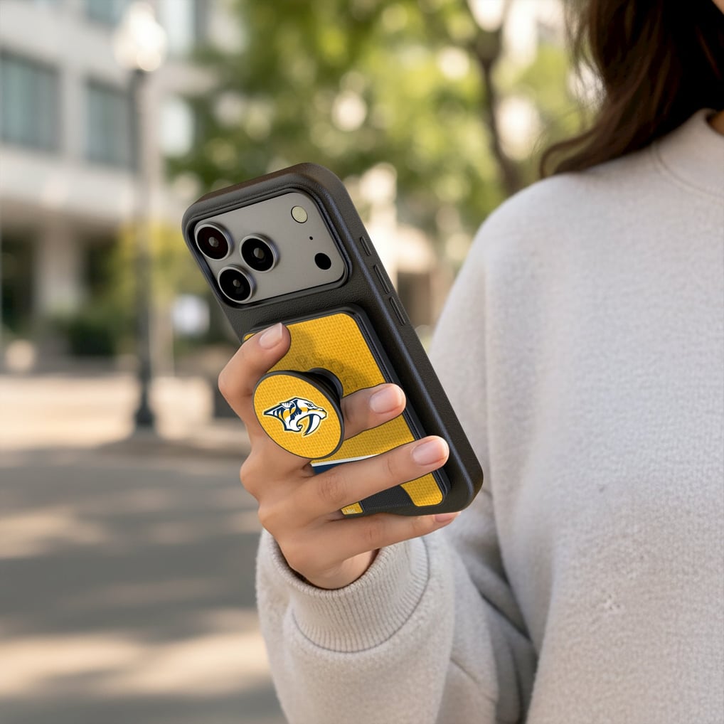 Nashville Predators Keyscaper Personalized Solid PopSockets Magnetic Wallet