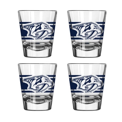 Nashville Predators Logo Brands Four-Piece Stripe Shot Glass Set