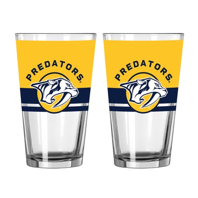 Nashville Predators Logo Brands Two-Piece 16oz. Horizon Pint Glass Set