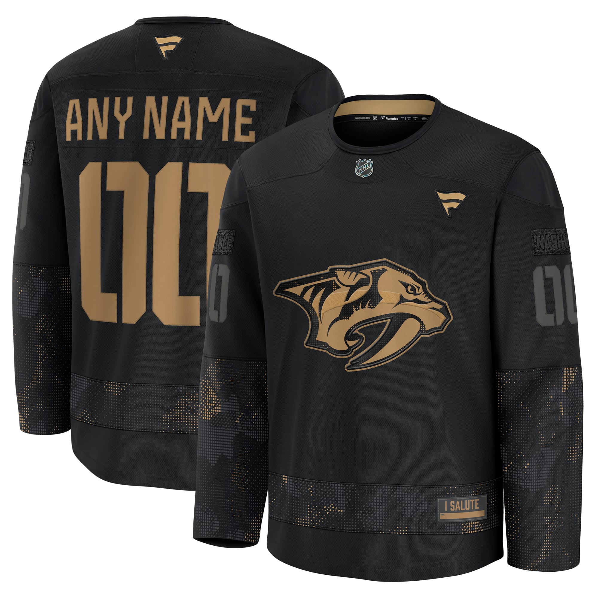 Nashville Predators Fanatics 2024 Military Appreciation Custom 