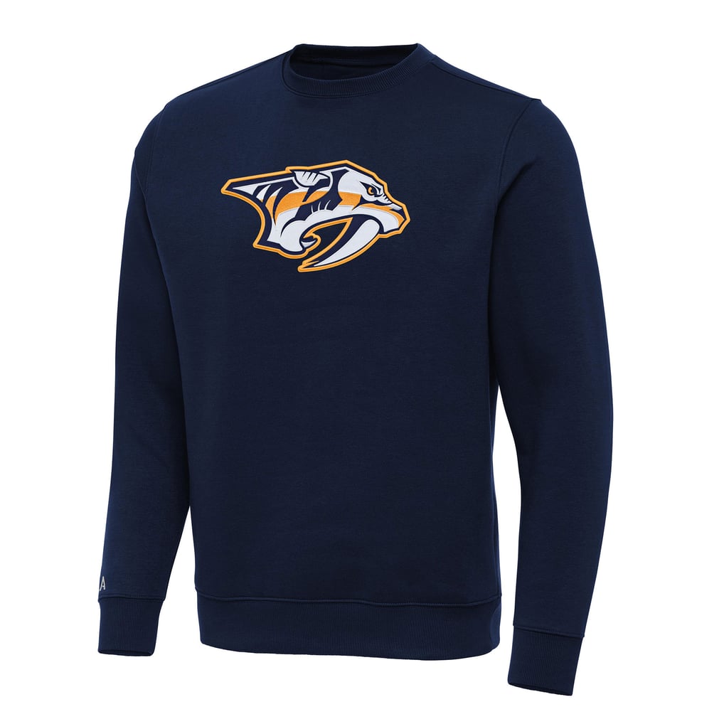 Nashville Predators Antigua Big & Tall Victory Crewneck Pullover Sweatshirt - Navy