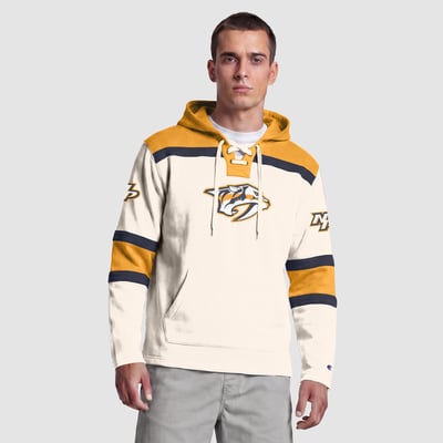  Nashville Predators Champion Lacer Fleece Hockey Hoodie - White