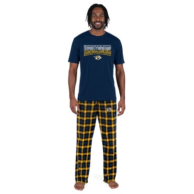  Nashville Predators Concepts Sport T-Shirt & Flannel Pants Set - Navy