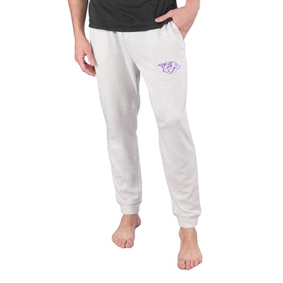 Nashville Predators Concepts Sport Hockey Fights Cancer Mainstream Cuffed Terry Tri-Blend Pants - Oatmeal