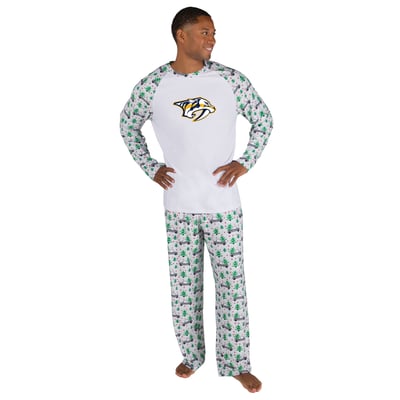 Nashville Predators Concepts Sport Frostbite Holiday Pajama Set - White
