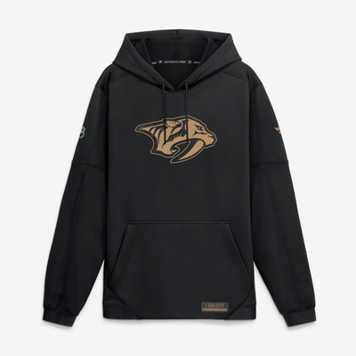  Nashville Predators Fanatics Authentic Pro Military Appreciation Rink Fleece Hoodie - Black