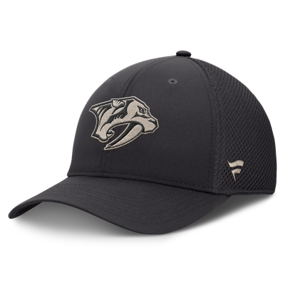 Nashville Predators Fanatics Authentic Pro Road Meshback Stretch Hat - Charcoal