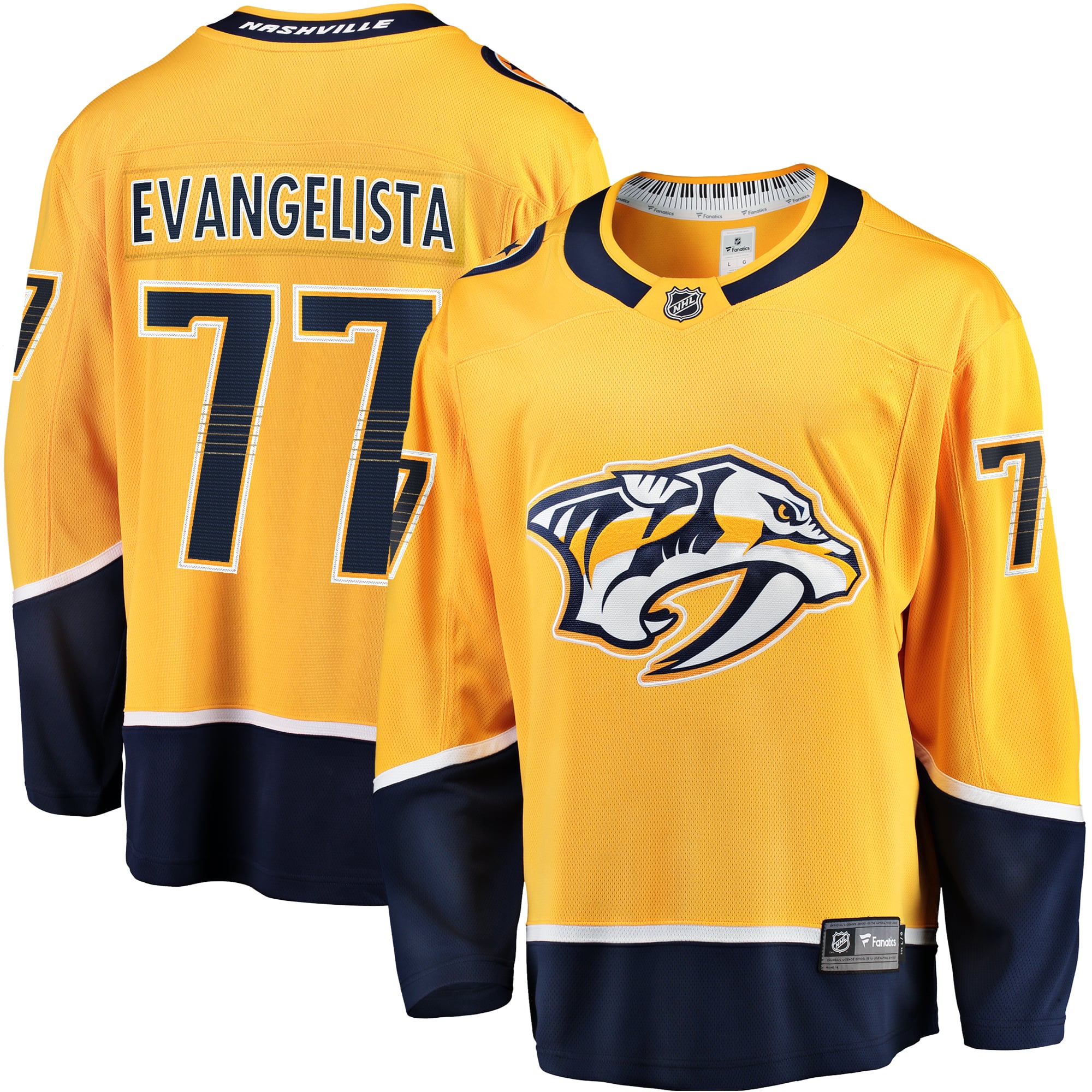 Fanatics Luke Evangelista Nashville Predators Gold Premier Breakaway ...
