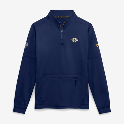 Nashville Predators Fanatics Authentic Pro Rink Fleece Quarter-Zip Pullover - Navy