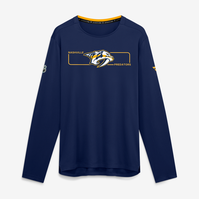 Nashville Predators Fanatics Authentic Pro Rink Tech Long Sleeve T-Shirt - Navy