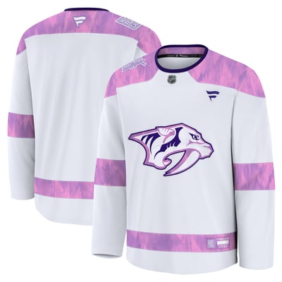  Nashville Predators Fanatics Hockey Fights Cancer Practice Jersey - White