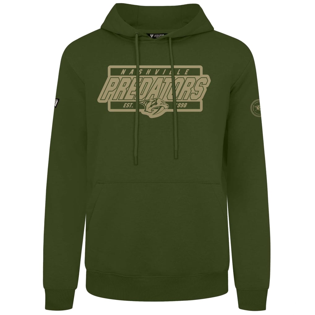 Nashville Predators Levelwear Podium Pullover Hoodie - Olive