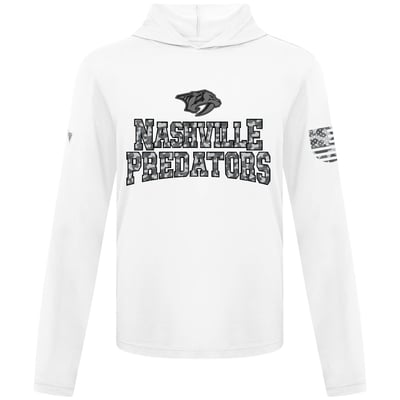 Nashville Predators Levelwear Anthem Camo Long Sleeve Hooded T-Shirt - White