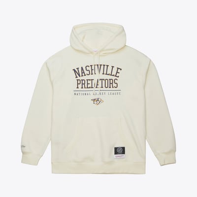  Nashville Predators Mitchell & Ness Walk-Off Logo Fleece Hoodie - Cream
