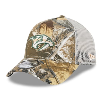 Nashville Predators New Era Real Tree A-Frame 9FORTY Adjustable Trucker Hat - Camo