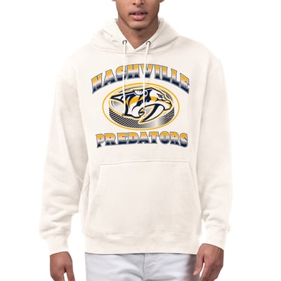  Nashville Predators Starter Face Off Fleece Hoodie - Cream