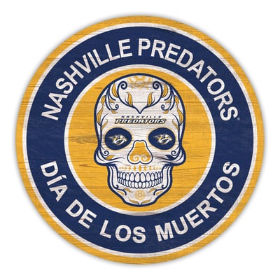 Nashville Predators 12" Sugar Skull Circle Sign