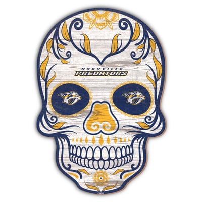 Nashville Predators 12'' Sugar Skull Sign