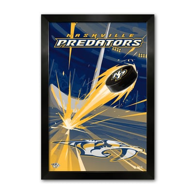 Nashville Predators 14" x 20" Framed Hockey Puck Blast Art Print