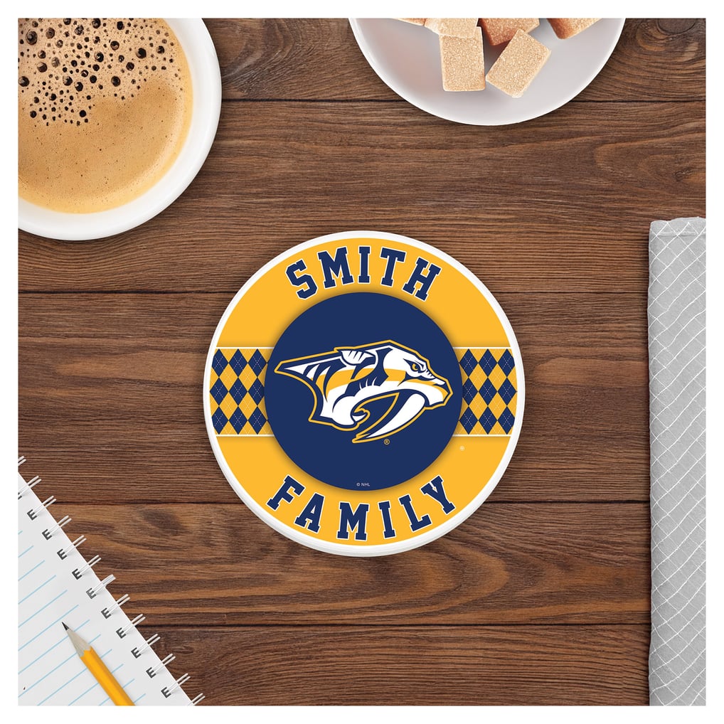 Nashville Predators 4" Personalized Circular Coasters 4-Pack Set