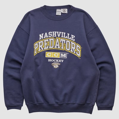 Nashville Predators NHL 2000s Pullover Sweatshirt - Navy - S by Fanatics Real Vintage