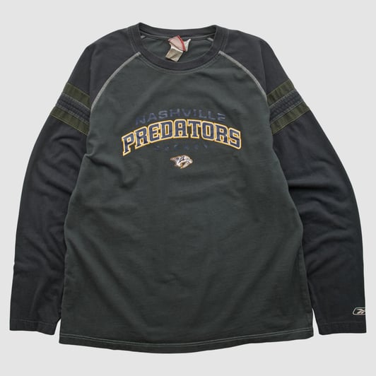 Nashville Predators Reebok 2000s Long Sleeve T-shirt - Black - XL by Fanatics Real Vintage