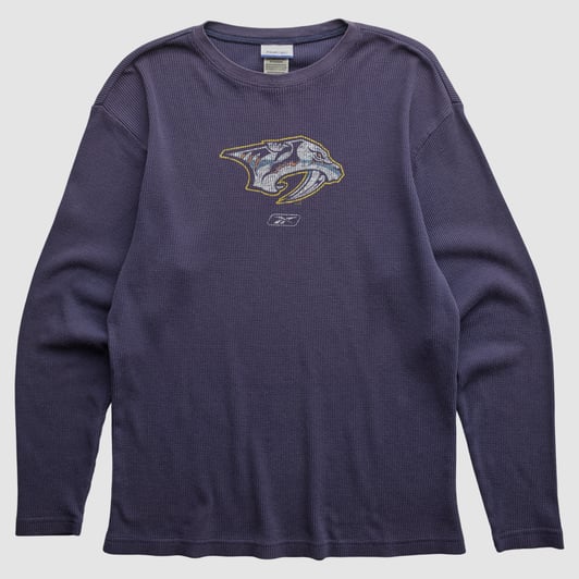 Nashville Predators Reebok 2000s Long Sleeve Top - Purple - M by Fanatics Real Vintage