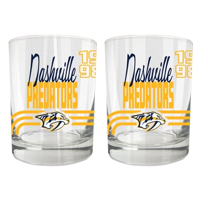 Nashville Predators Two-Piece 12oz. Heritage Rocks Glass Set