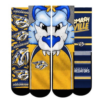  Nashville Predators Rock Em Unisex Fan Favorites Three-Pack Crew Socks Set - Yellow
