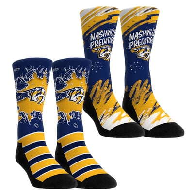  Nashville Predators Rock Em Unisex Ice Breaker Two-Pack Crew Socks Set - Yellow