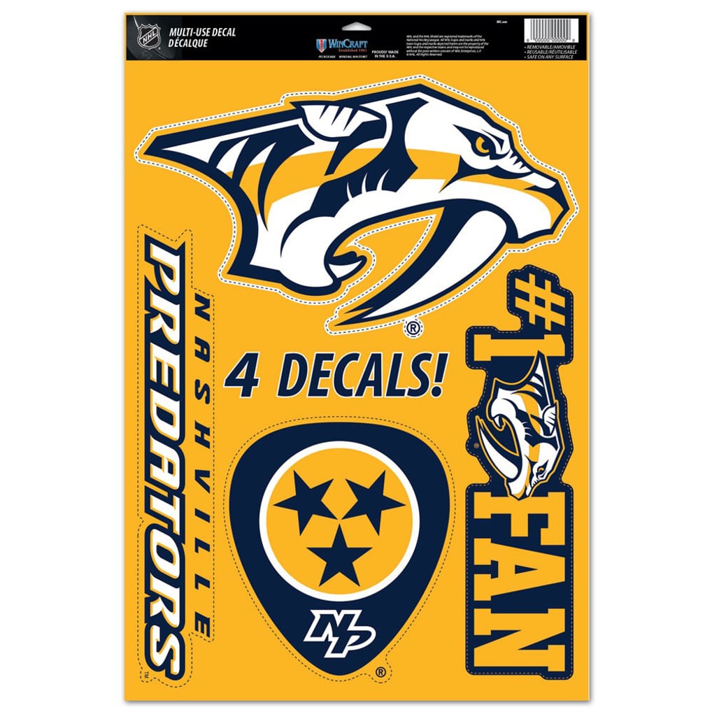 Nashville Predators WinCraft 11" x 17" MultiUse Decal Sheet