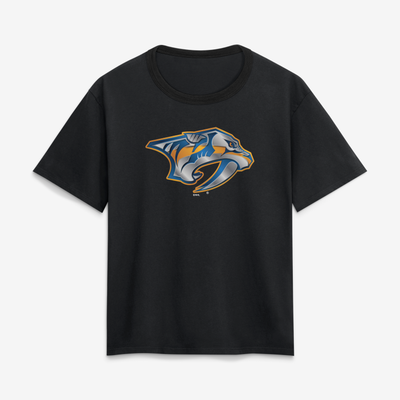 Nashville Predators Women's Metallic Mascot T-Shirt - Black