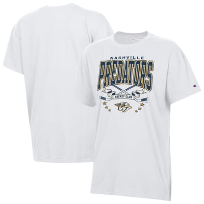 Nashville Predators Champion Women's  Crossing Sticks Oversized T-Shirt - White