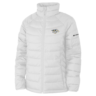  Nashville Predators Columbia Women's Omni-Heat Powder Lite II Raglan Full-Zip Jacket - White