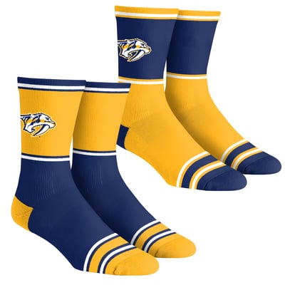  Nashville Predators Rock Em Youth 2-Pack Color Block Crew Socks Set